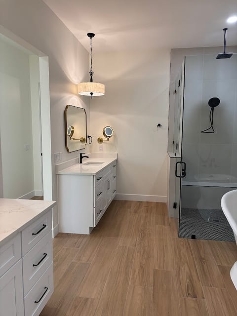 Primary bathroom with walk-in shower