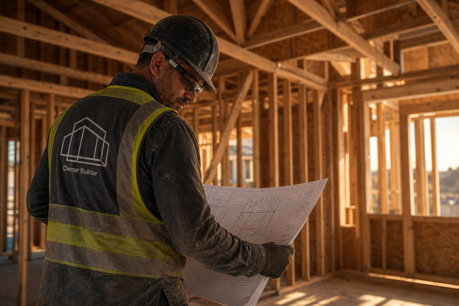 Owner Builder Framing Stage Custom Home Construction